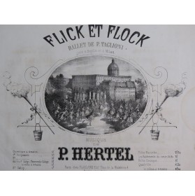 HERTEL P. Flick et Flock Quadrille Piano 4 mains ca1863