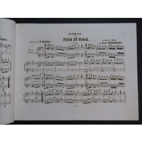 HERTEL P. Flick et Flock Quadrille Piano 4 mains ca1863