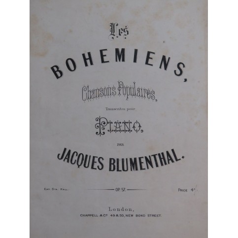 BLUMENTHAL Jacques Les Bohémiens Piano XIXe siècle