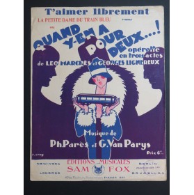 PARÈS Ph. PARYS G. Van T'aimer Librement Chant Piano 1927