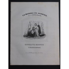 MONPOU Hippolyte La Madona Col Bambino Chant Piano ca1830