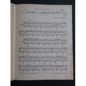 CRÉMIEUX Octave Quand L'Amour Meurt Piano 1904