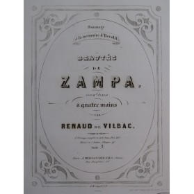 DE VILBAC Renaud Beautés de Zampa Suite No 1 Piano 4 mains ca1855