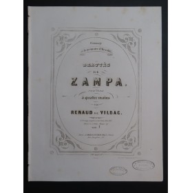 DE VILBAC Renaud Beautés de Zampa Suite No 1 Piano 4 mains ca1855