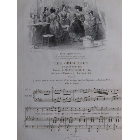 LHUILLIER Edmond Les Grisettes Chant Piano ca1830