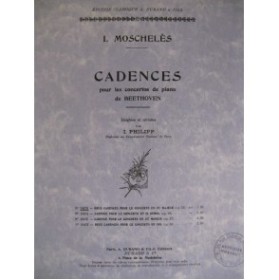 MOSCHELES I. Cadences Beethoven op 15 Piano