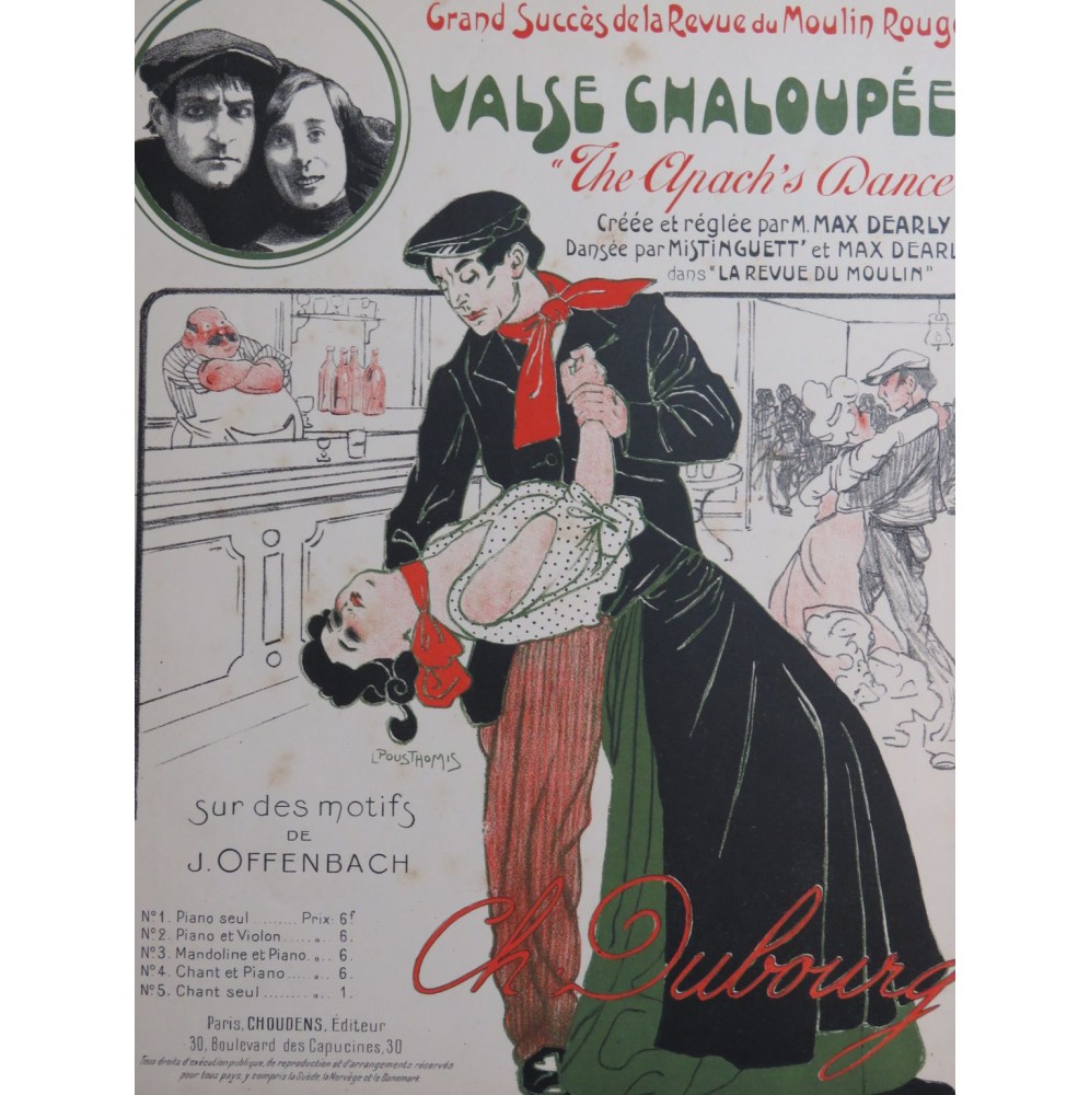 DUBOURG Ch. La Valse Chaloupée Jacques Offenbach Piano 1908