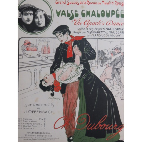 DUBOURG Ch. La Valse Chaloupée Jacques Offenbach Piano 1908