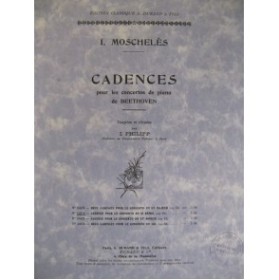 MOSCHELES I. Cadences Beethoven op 19 Piano