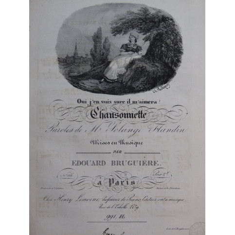 BRUGUIÈRE Edouard Oui j'en suis sûre il m'aimera Chant Piano ca1825