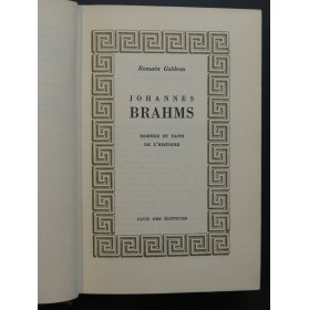 GOLDRON Romain Johannes Brahms Hommes et Faits de l'Histoire 1960