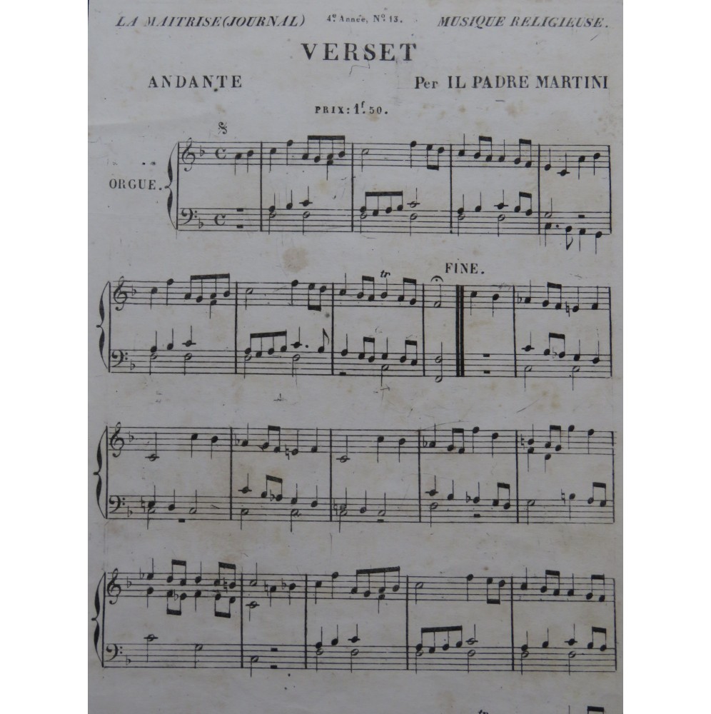 MARTINI G. Verset Orgue XIXe