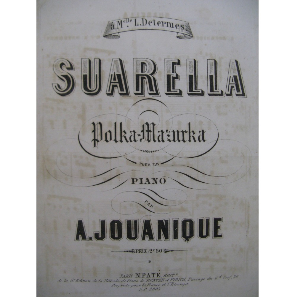 JOUANIQUE A. Suarella Piano ca1840