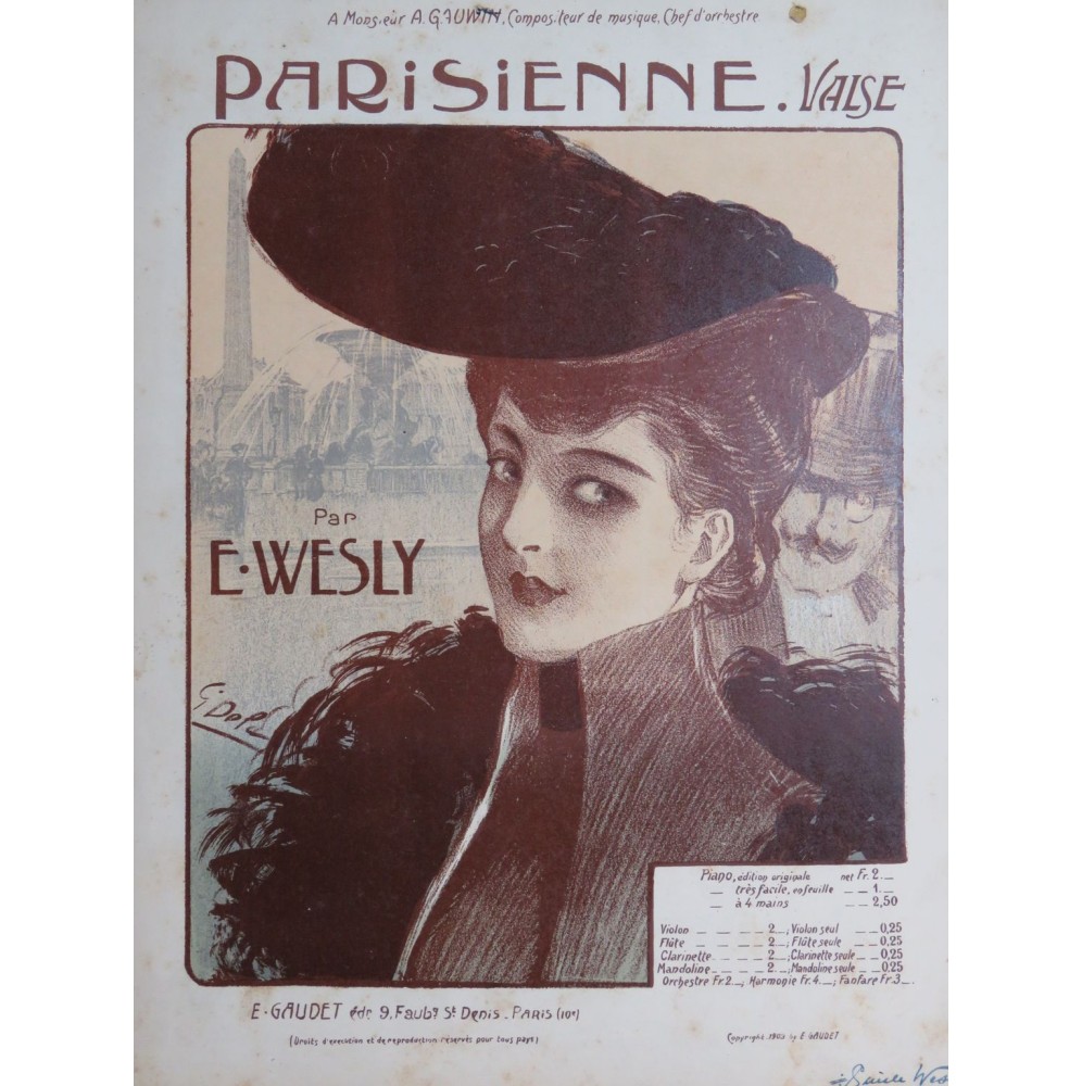 WESLY Émile Parisienne Piano 1903