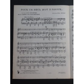 RULLI Dino Pour un seul mot d'amour Chant Piano 1928