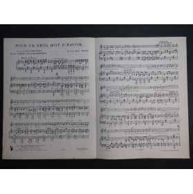 RULLI Dino Pour un seul mot d'amour Chant Piano 1928