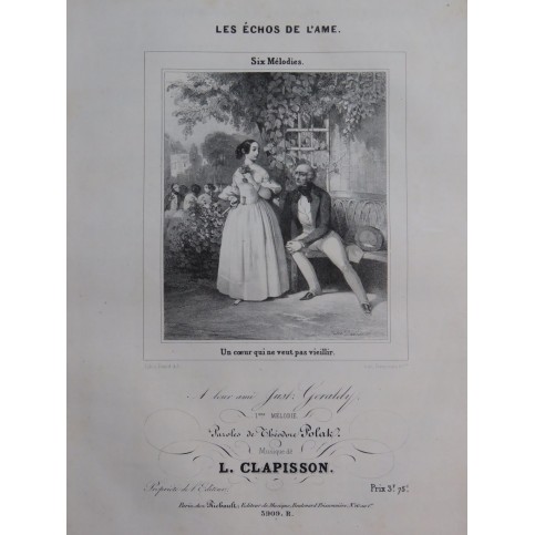 CLAPISSON Louis Les Echos de L'Ame Chant Piano ca1840