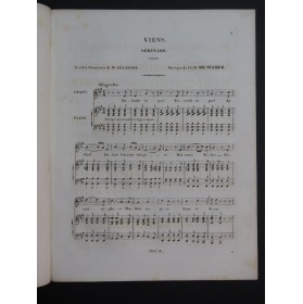 WEBER Ch. M. Viens Chant Piano ca1840