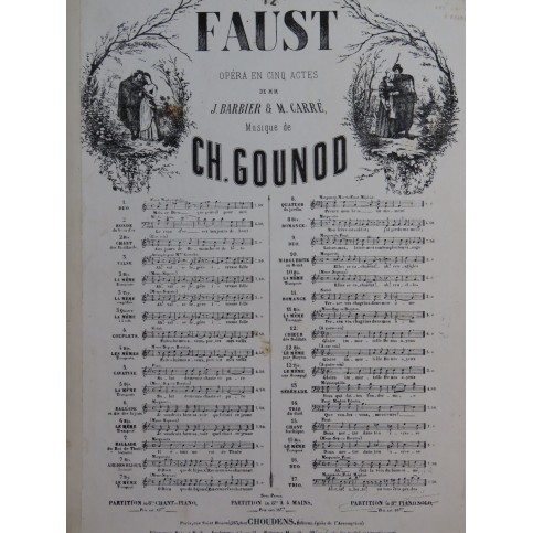 GOUNOD Charles Faust No 12 Choeur des Soldats Chant Piano ca1859