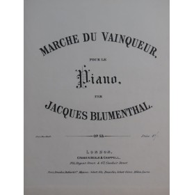 BLUMENTHAL Jacques Marche du Vainqueur Piano XIXe siècle