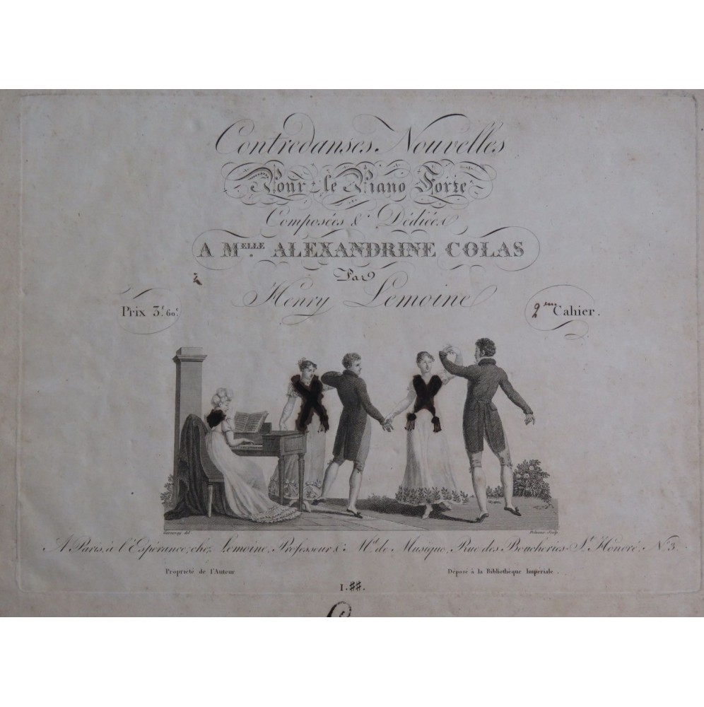 LEMOINE Henry Contredanses Nouvelles Piano Danse ca1820