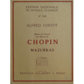 CHOPIN Frédéric Mazurkas Volume No 1 Alfred Cortot Piano 1943