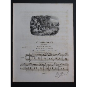 MALIBRAN Marie L'Indifférence Chant Piano ca1850