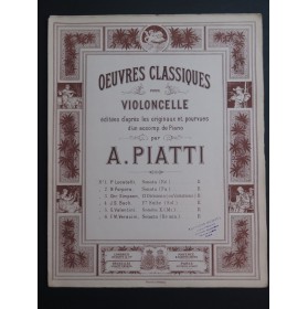 LOCATELLI Pietro Sonata en Ré Violoncelle Piano ca1895