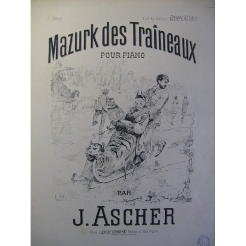 ASCHER Joseph Mazurk des Traineaux Piano 1880