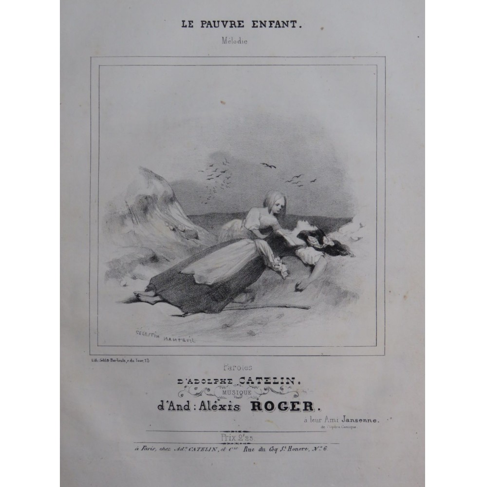 ROGER Alexis Le Pauvre Enfant Chant Piano ca1840