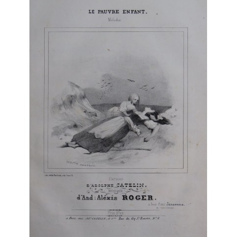 ROGER Alexis Le Pauvre Enfant Chant Piano ca1840