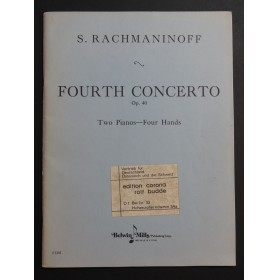 RACHMANINOFF Sergei Concerto No 4 op 40 2 Pianos 4 mains