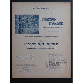 SCHUBERT Franz Chanson d'Amour No 3 Chant Piano 1921