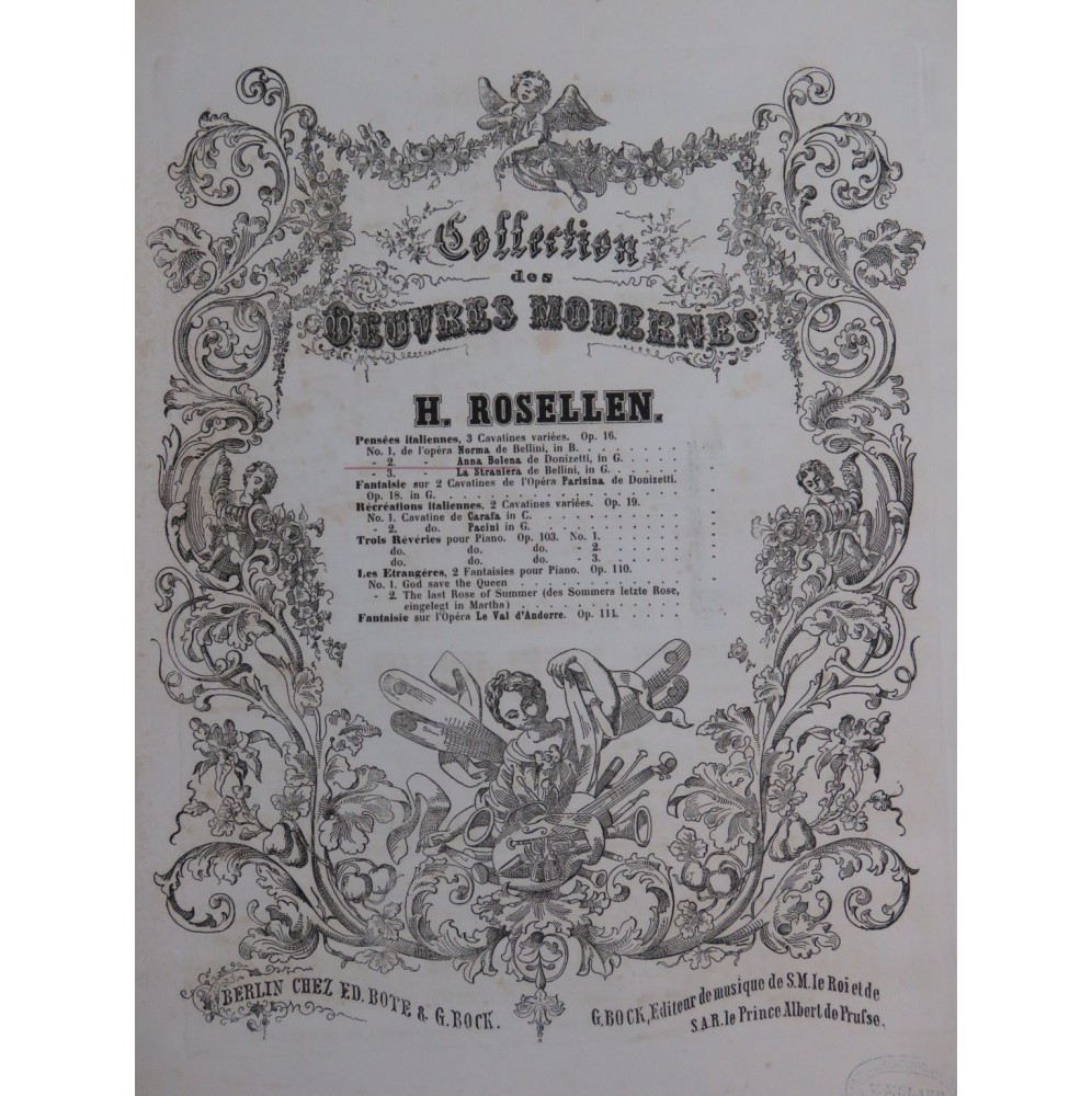 ROSELLEN Henri Anna Bolena op 16 No 2 Piano ca1850