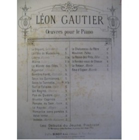 GAUTIER Léon Un Regret Piano XIXe