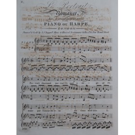 Le Portrait Romance Chant Piano ou Harpe ca1830