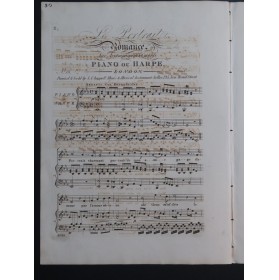 Le Portrait Romance Chant Piano ou Harpe ca1830