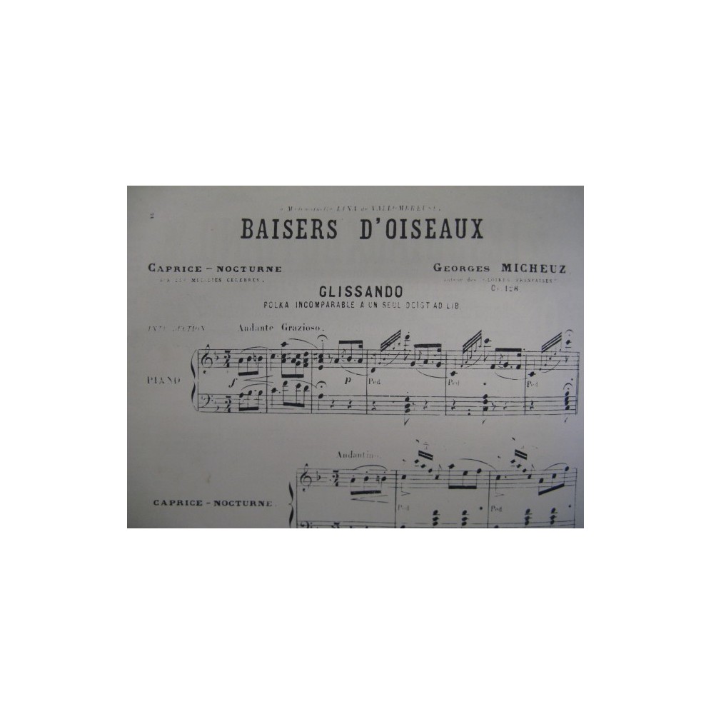 MICHEUZ Georges Baisers d'Oiseaux Piano