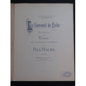 WACHS Paul Le Sommeil de Bébé Piano Violon