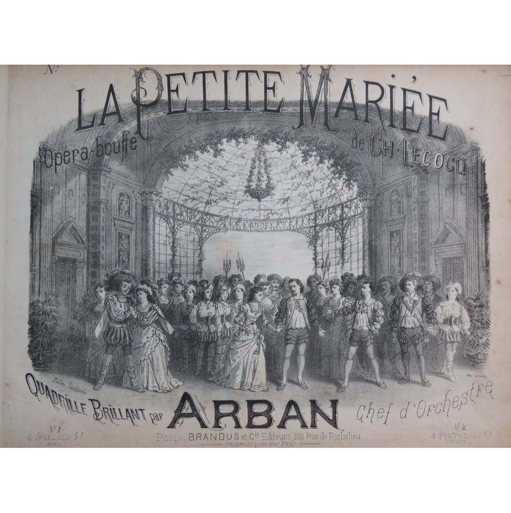 ARBAN La Petite Mariée Quadrille Piano ca1875