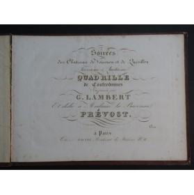 LAMBERT G. Quadrilles de Contredanses Piano ca1820