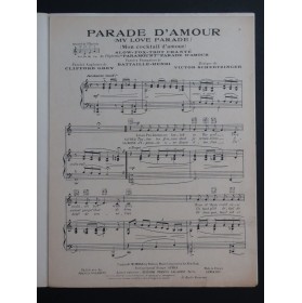 SCHERTZINGER Victor Parade d'Amour Chant Piano 1930