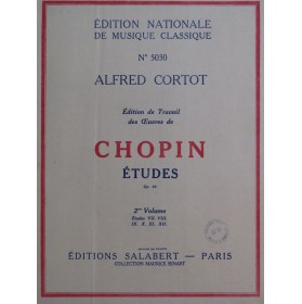 CHOPIN Frédéric Études op 25 2e Volume Alfred Cortot Piano 1944