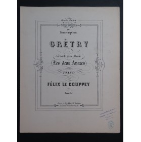 LE COUPPEY Félix Transcription No 20 Les Deux Avares Piano ca1885