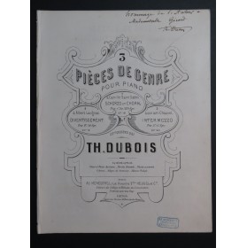 DUBOIS Théodore Scherzo et Choral op 18 Dédicace Piano 1870