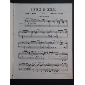 DUBOIS Théodore Scherzo et Choral op 18 Dédicace Piano 1870