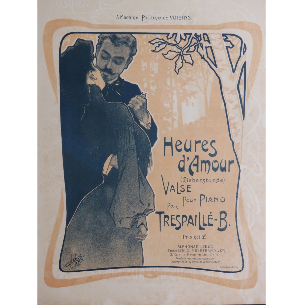 TRESPAILLÉ B. Heures d'Amour Piano 1905