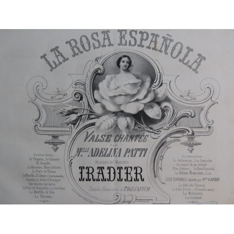 YRADIER Sebastian La Rosa Espanola Piano ca1865