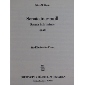 GADE Niels W. Sonate in e-moll op 28 Piano 1980