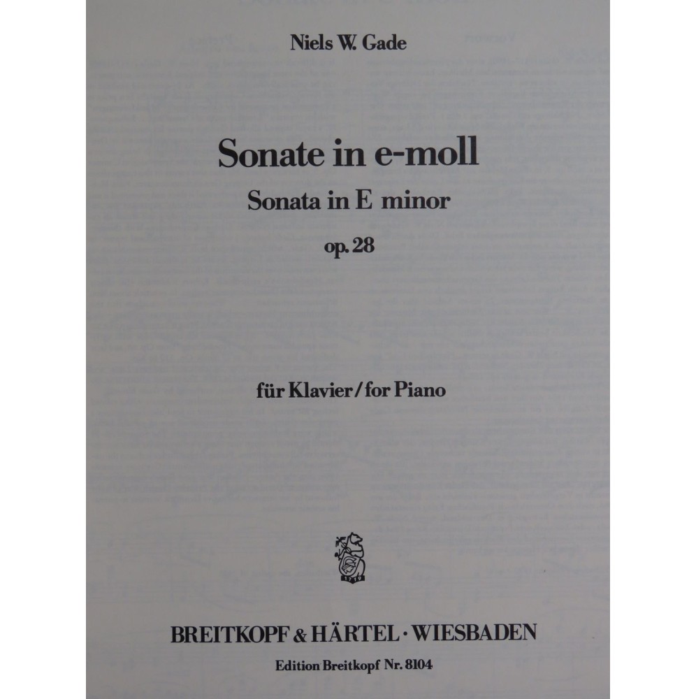 GADE Niels W. Sonate in e-moll op 28 Piano 1980